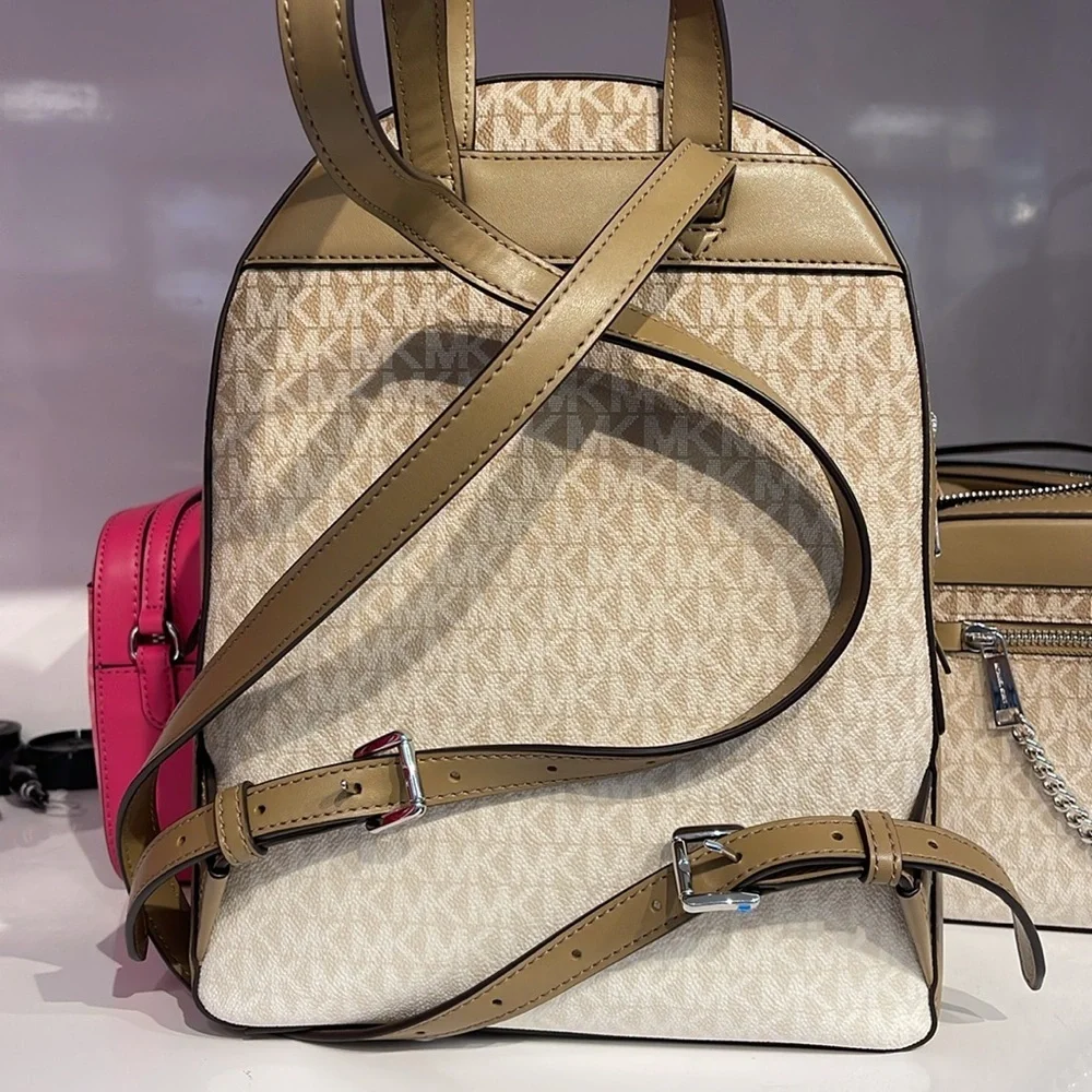 Michael Kors Jaycee Medium Ombré Signature Logo Backpack Husk NWT